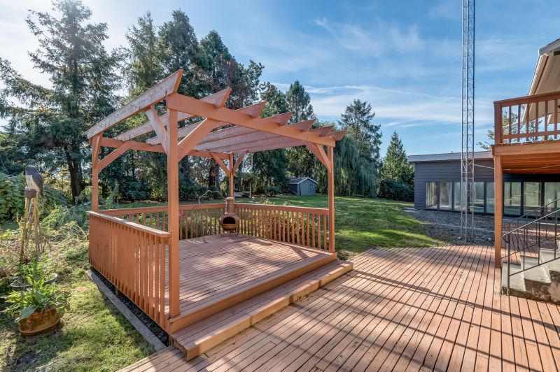 Pergola-covered deck